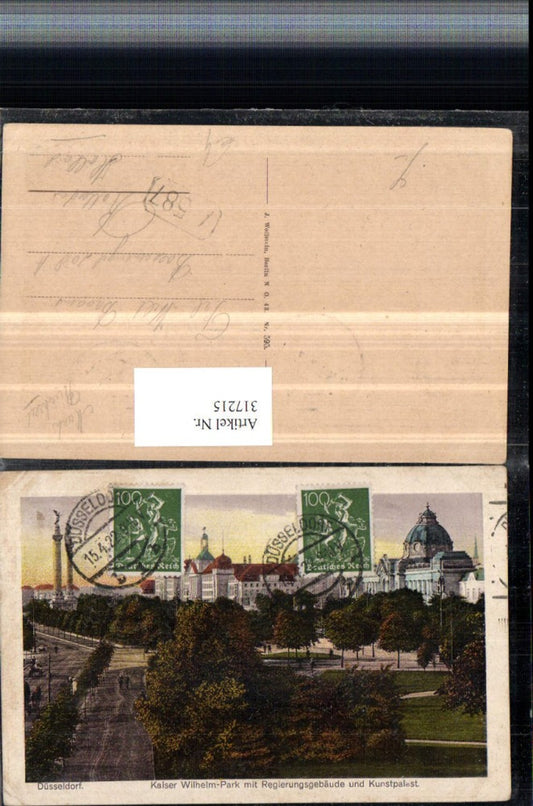 317215,Düsseldorf Kaiser Wilhelm-Park m. Regierungsgebäude u. Kunstpalast