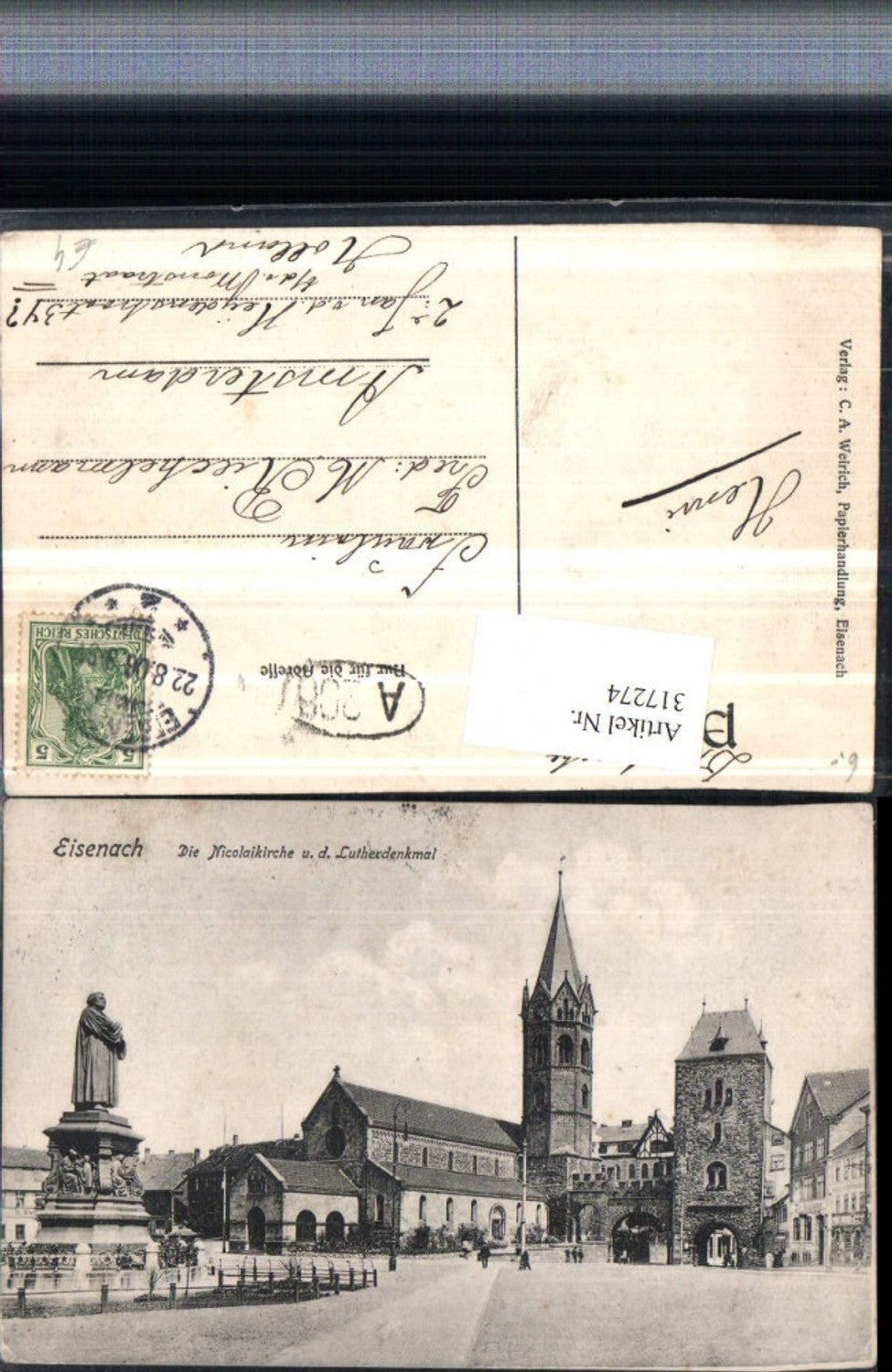 317274,Eisenach Nicolaikirche Kirche u. Lutherdenkmal