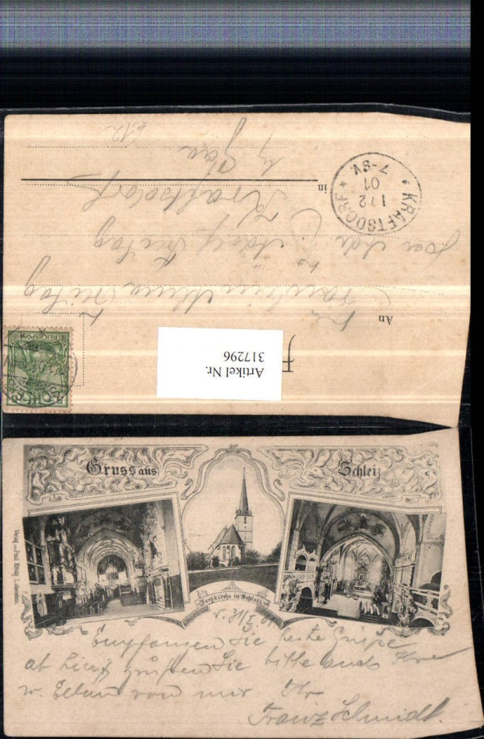 317296, Lithograph Greetings from Schleiz Mountain Church Church Multi-image postcard