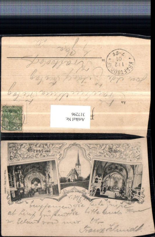 317296,Litho Gruß aus Schleiz Bergkirche Kirche Mehrbildkarte