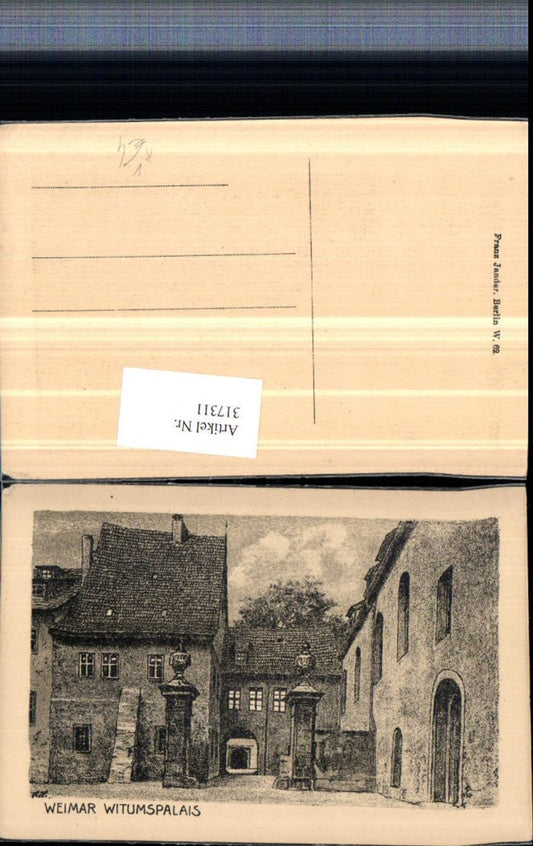 317311, Artist AK Weimar Witumspalais pub Franz Jander Berlin