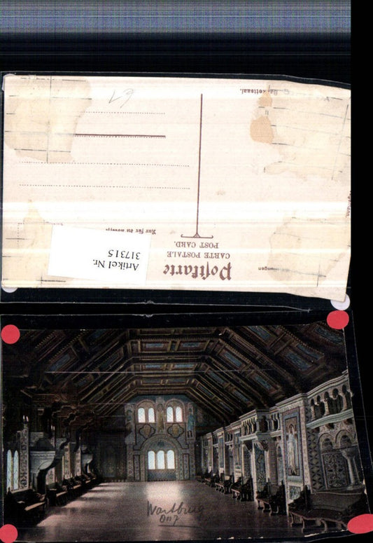 317315, Eisenach Wartburg Banquet Hall Interior View