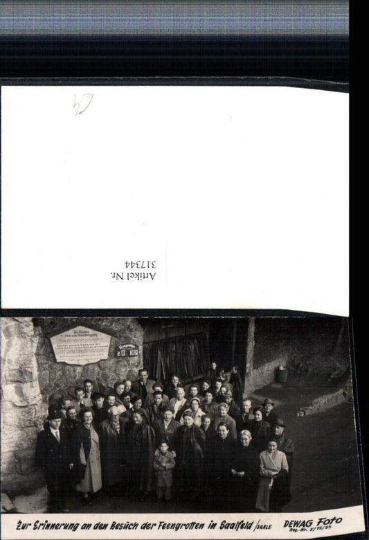 317344,Saalfeld an d. Saale Zur Erinnerung an d. Besuch d. Feengrotten Gruppenbild