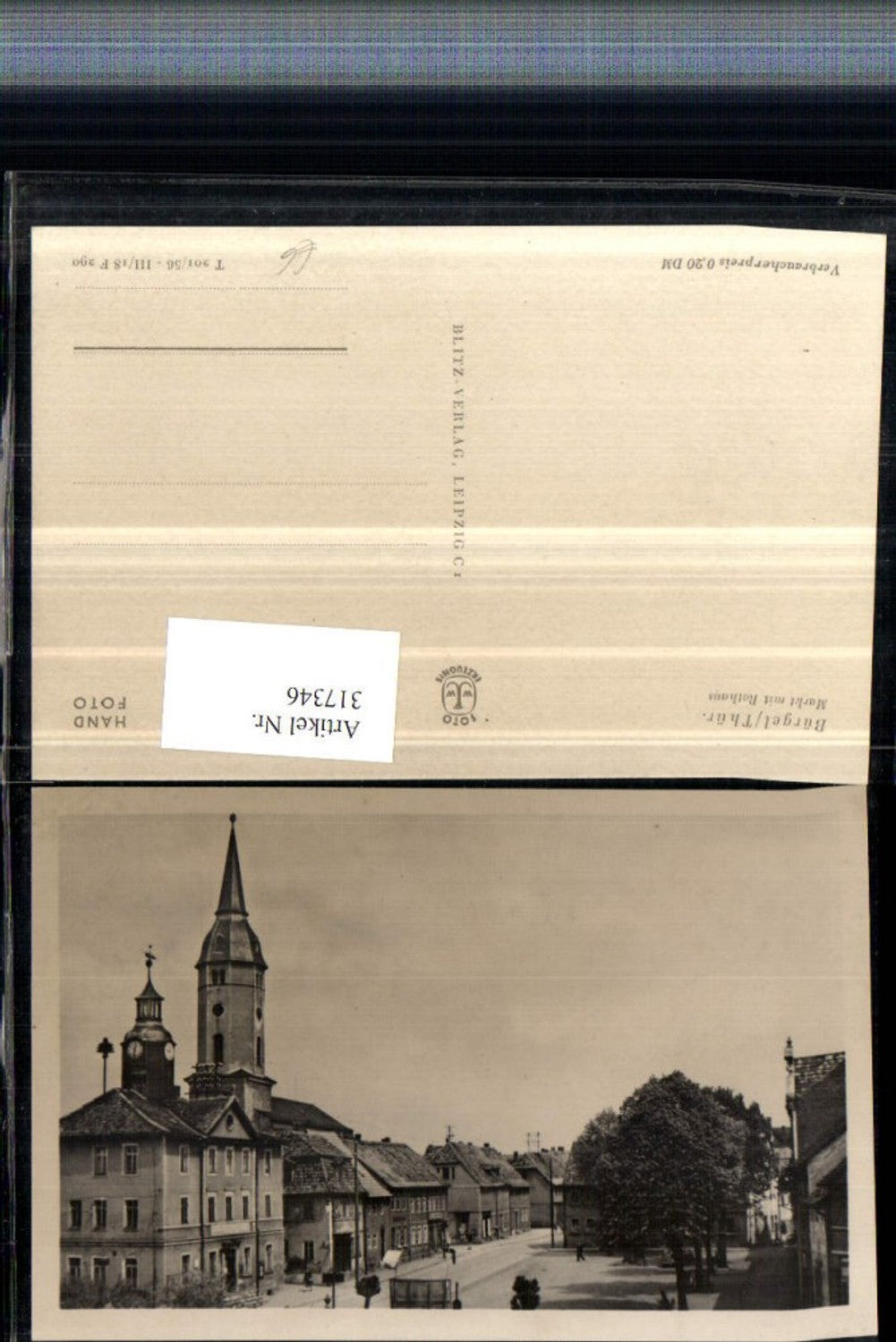 317346,Bürgel Markt m. Rathaus Kirchenturm