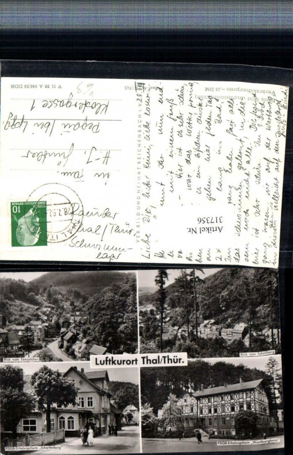 317356,Thal in Thüringen Totale Erholungsheime Mehrbildkarte pub VEB 9/1745