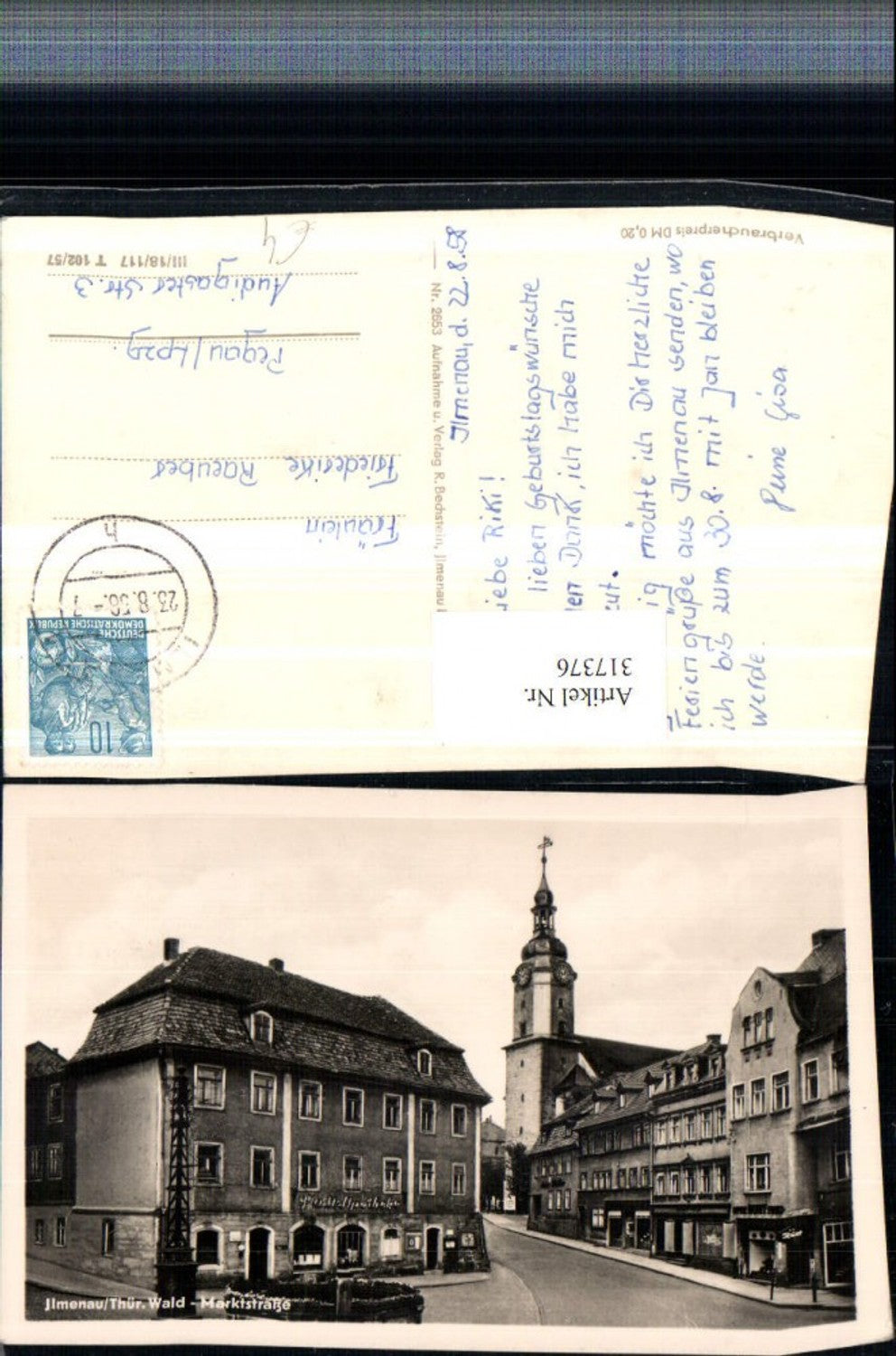 317376,Ilmenau Marktstraße Straßenansicht Apotheke Kirche