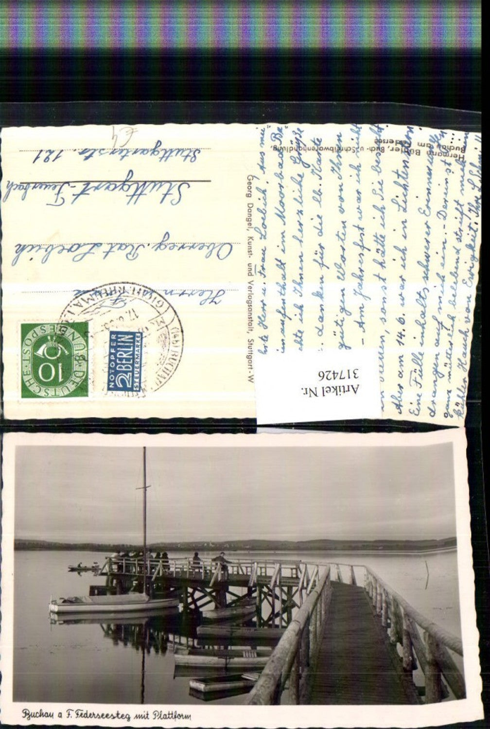 317426,Buchau am Federsee Federseesteg m. Plattform Boote