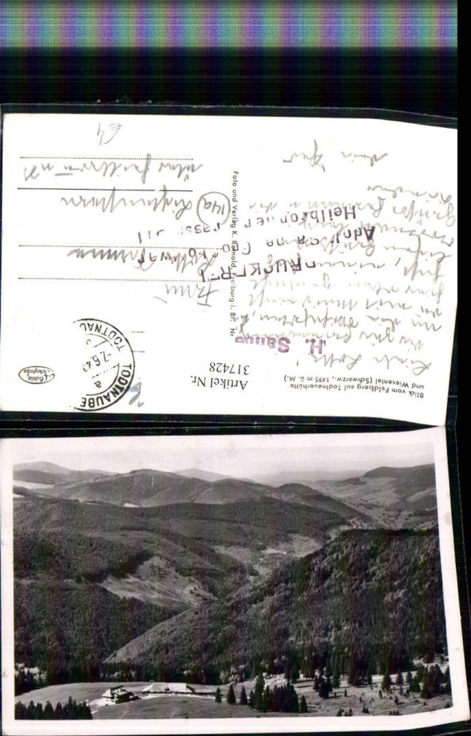 317428,Blick v. Feldberg auf Todtnauerhütte u. Wiesental im Schwarzwald