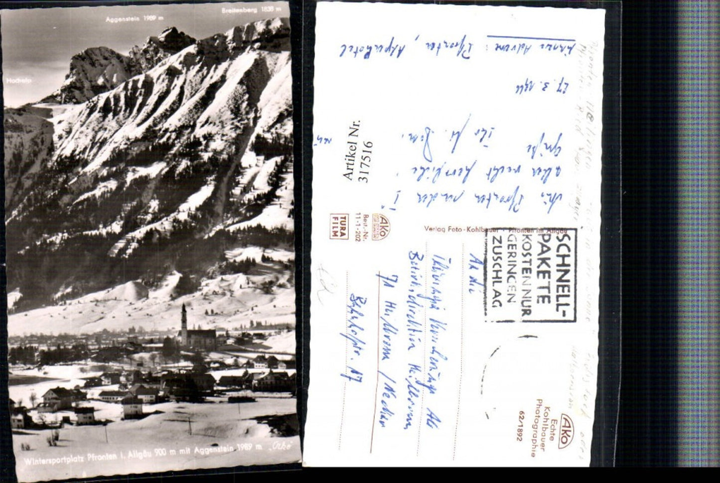 317516,Pfronten im Allgäu Totale m. Aggenstein Bergkulisse Winterbild