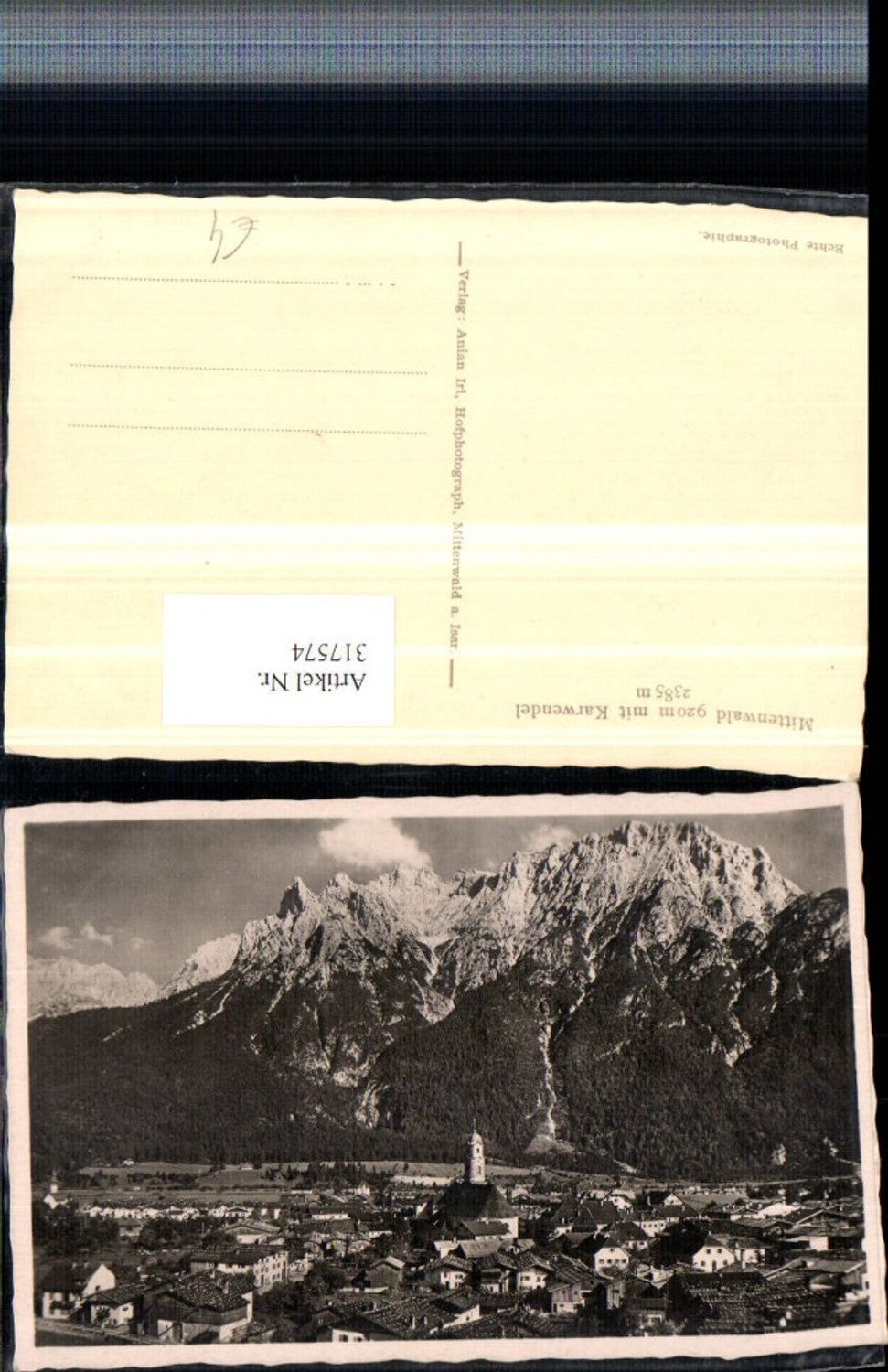 317574,Mittenwald Totale m. Karwendel Bergkulisse