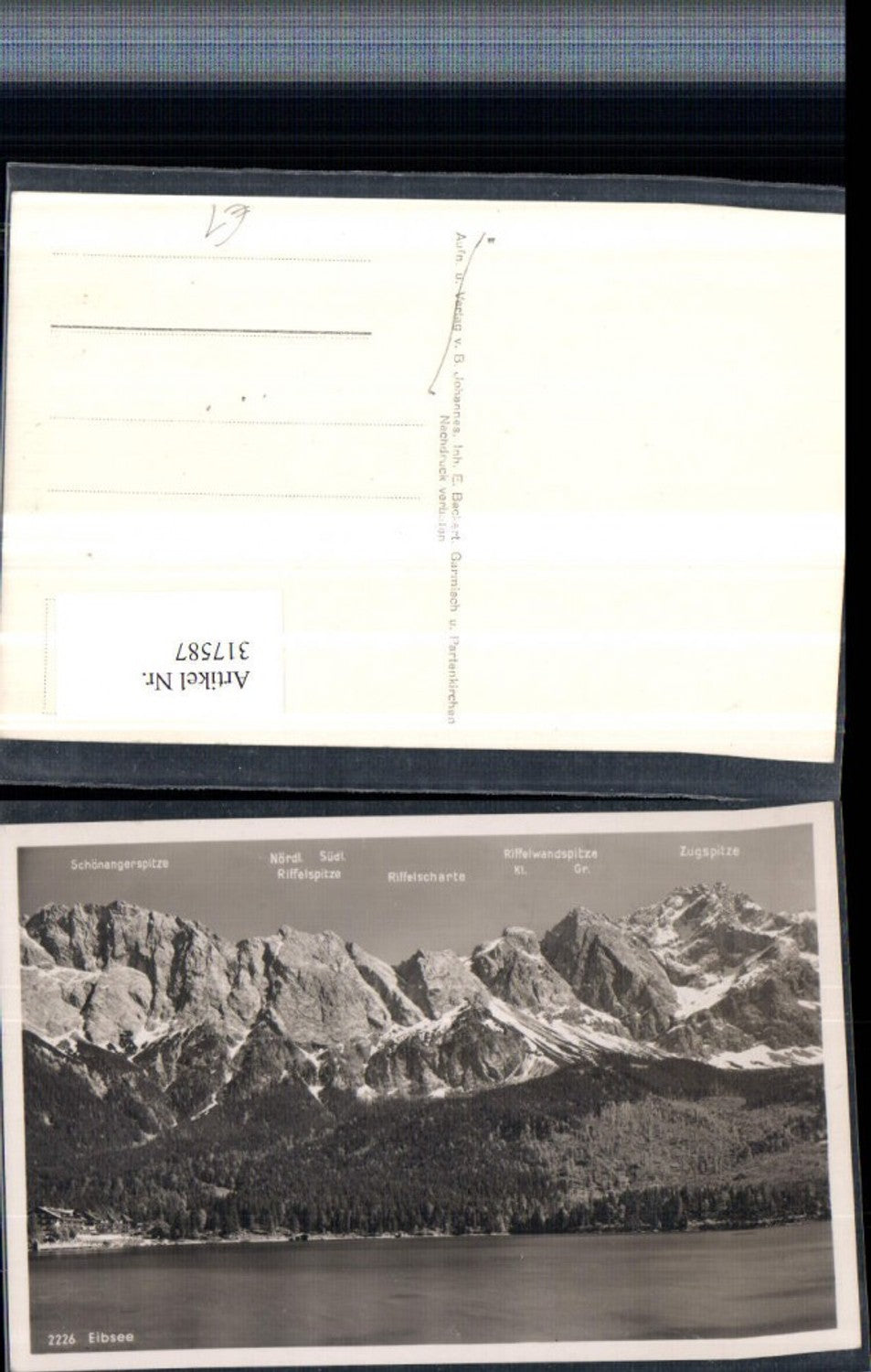 317587,Eibsee See b. Garmisch-Partenkirchen Bergkulisse