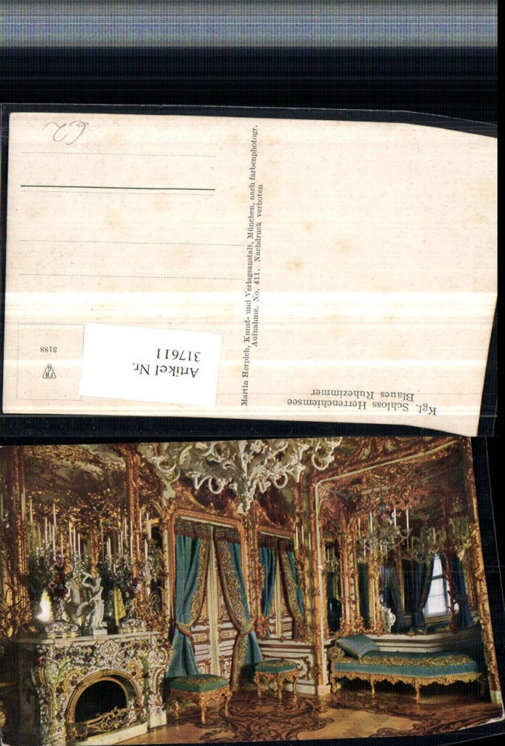 317611,Königliches Schloss Herrenchiemsee Blaues Ruhezimmer