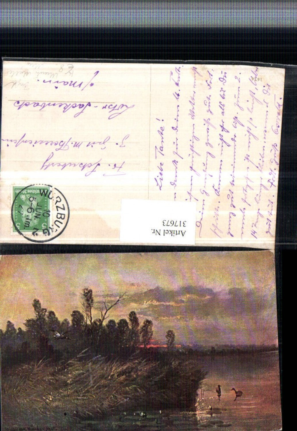 317673,Künstler AK Moritz Müller München Landschaft Jagd Enten