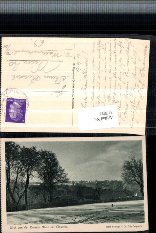 317873,Blick von d. Bremer Höhe auf Clausthal Teilansicht Winterbild