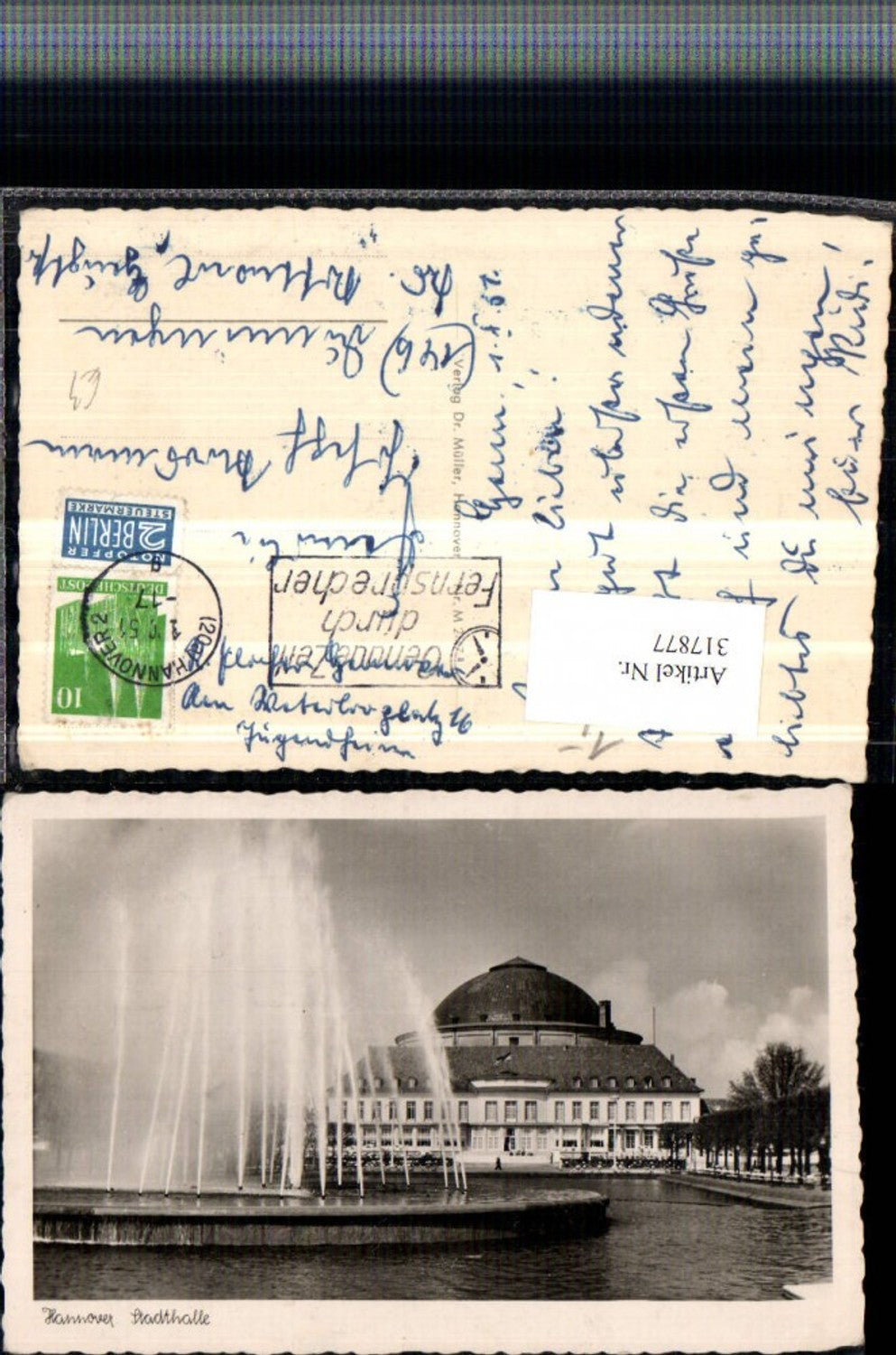 317877,Hannover Stadthalle Gebäude Springbrunnen