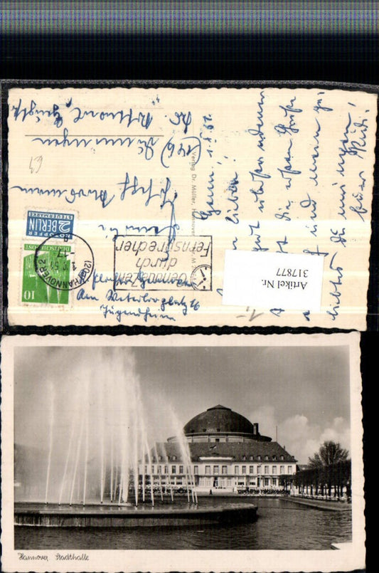 317877,Hannover Stadthalle Gebäude Springbrunnen