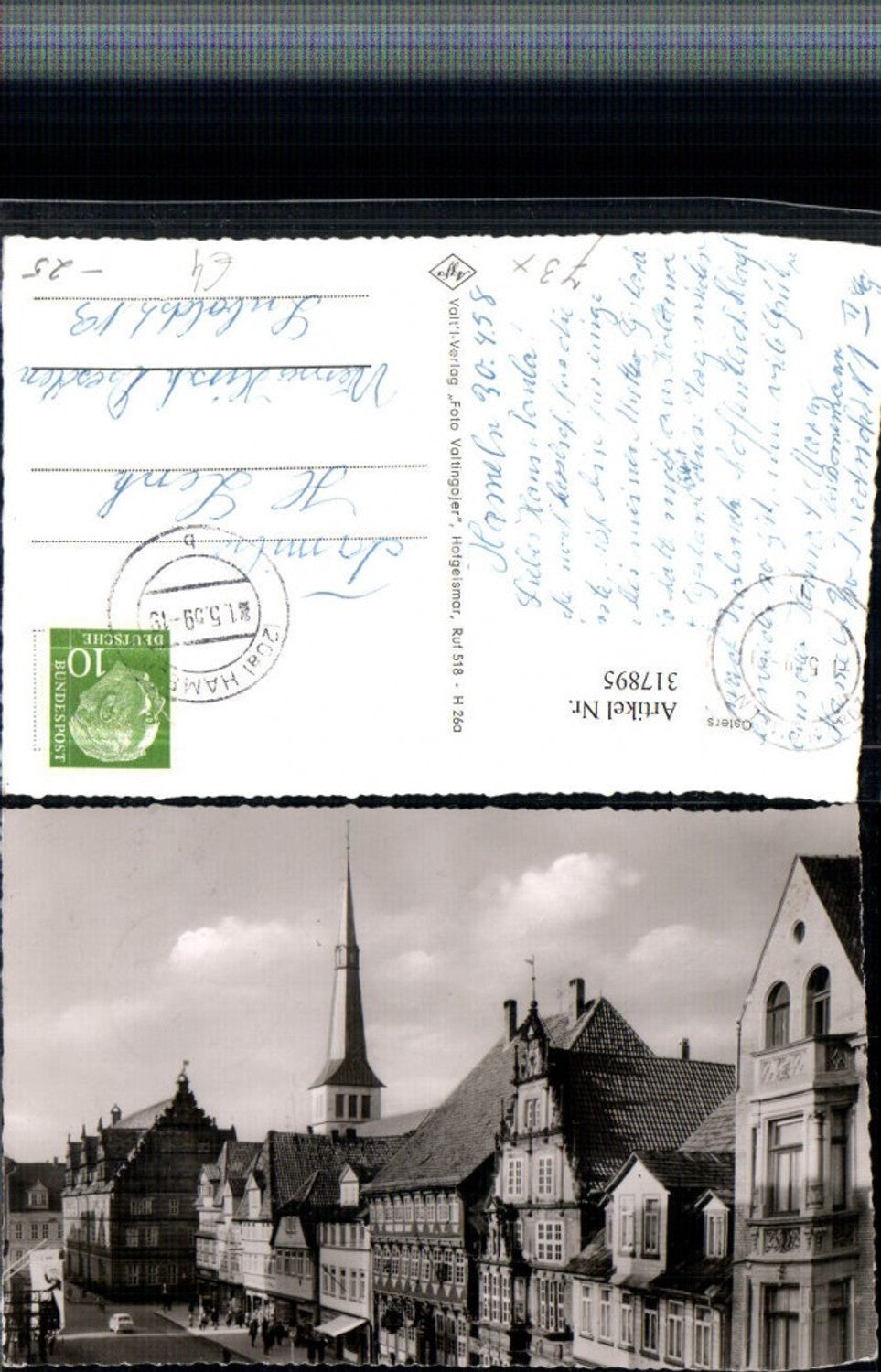 317895,Hameln Osterstraße m. Marktkirche Kirchenturm