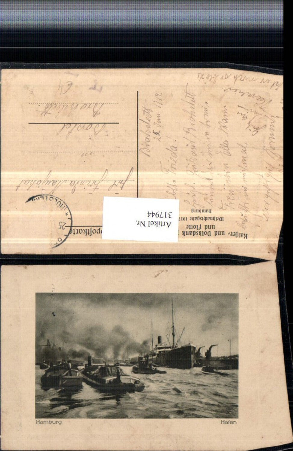 317944,Hamburg Hafen Dampfer Boote Präge Passepartout