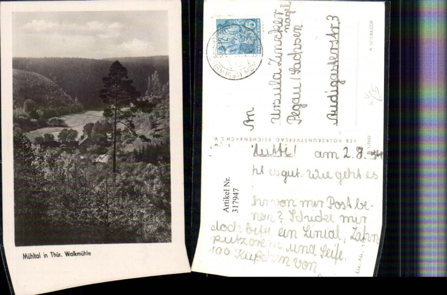 317947,Mühltal in Thüringen Walkmühle pub VEB 1/7602