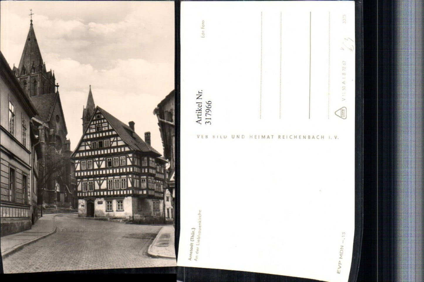 317966, Arnstadt Liebfrauenkirche Church Street view pub VEB