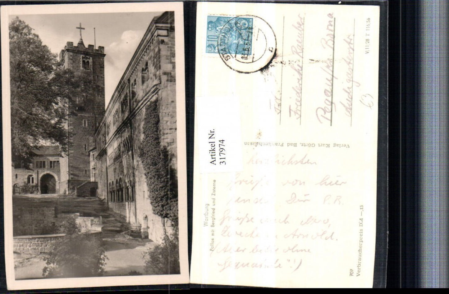 317974, Eisenach Wartburg Palace with keep and cistern tower