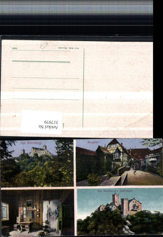 317979, Eisenach Wartburg Castle Courtyard Luther Room Multi-image postcard