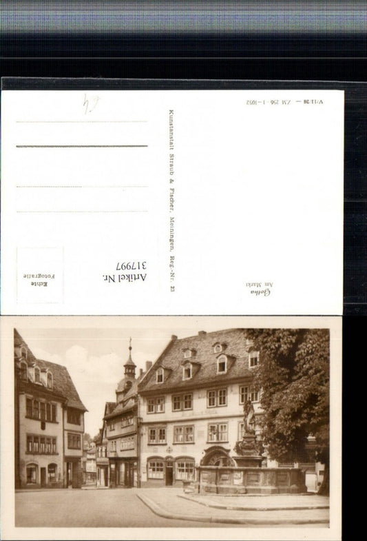 317997,Gotha Am Markt Brunnen Straßenansicht