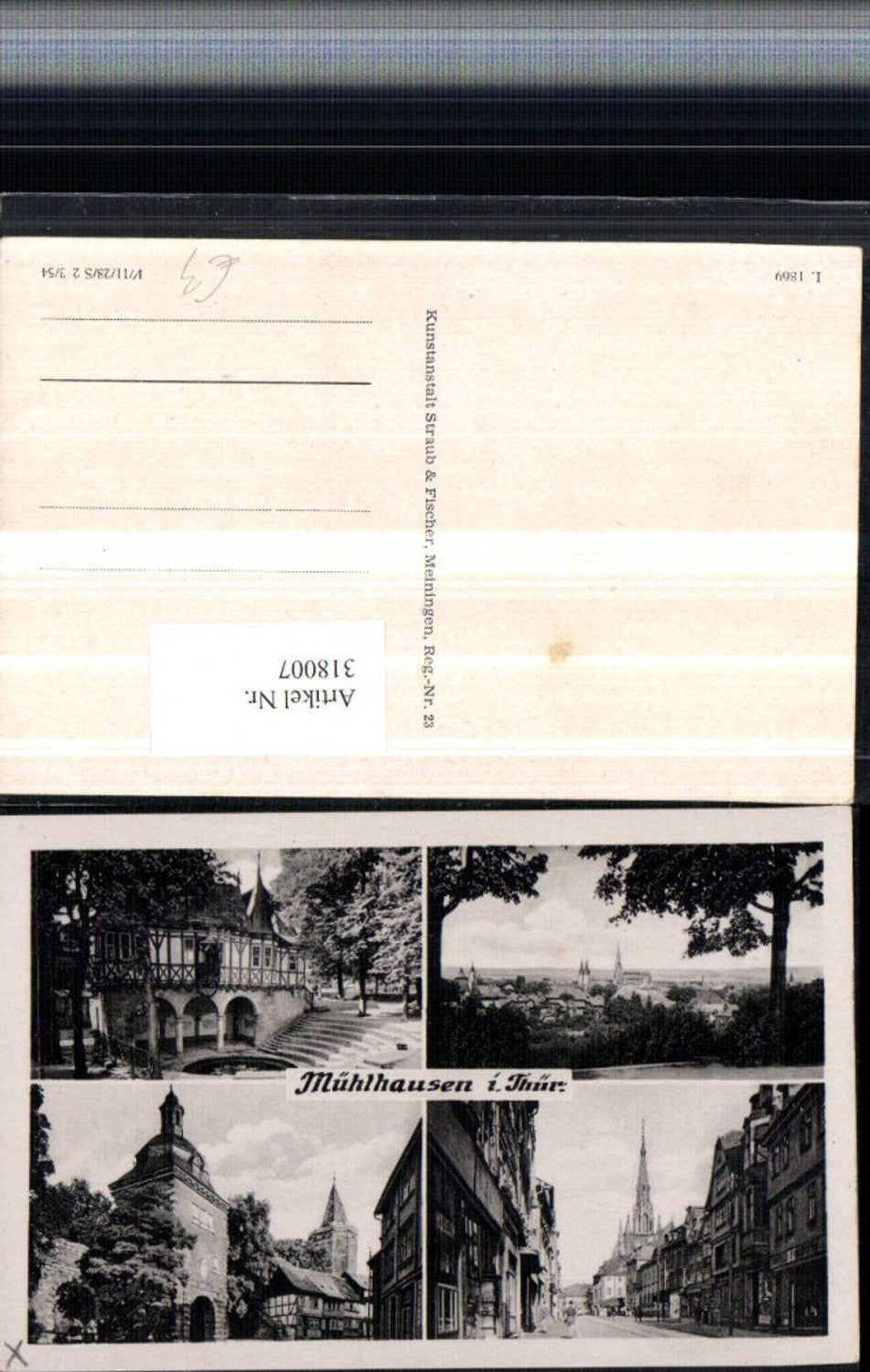 318007,Mühlhausen Totale Straßenansicht Turm Mehrbildkarte