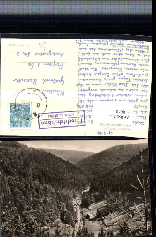318040, Saargrund Pechgrund to Friedrichshöhe Post Office Eisfeld Stamp