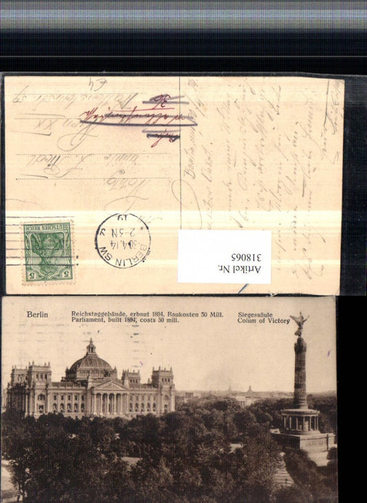 318065,Berlin Reichstagsgebäude u. Siegessäule