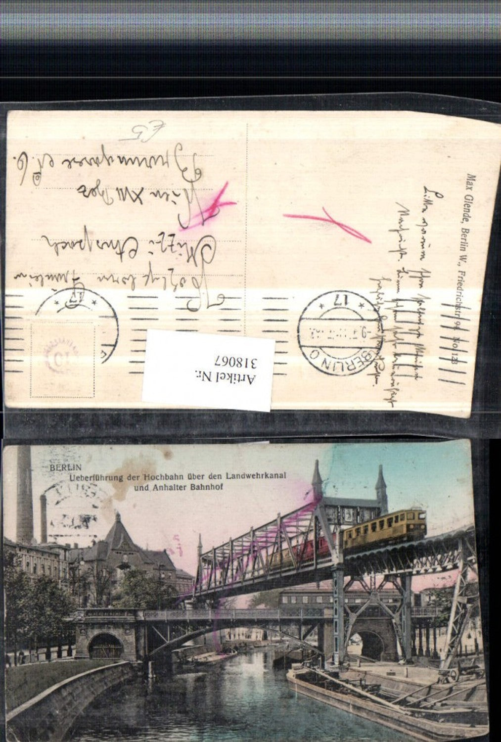 318067,Berlin Überführung der Hochbahn über den Landwehrkanal u. Anhalter Bahnhof