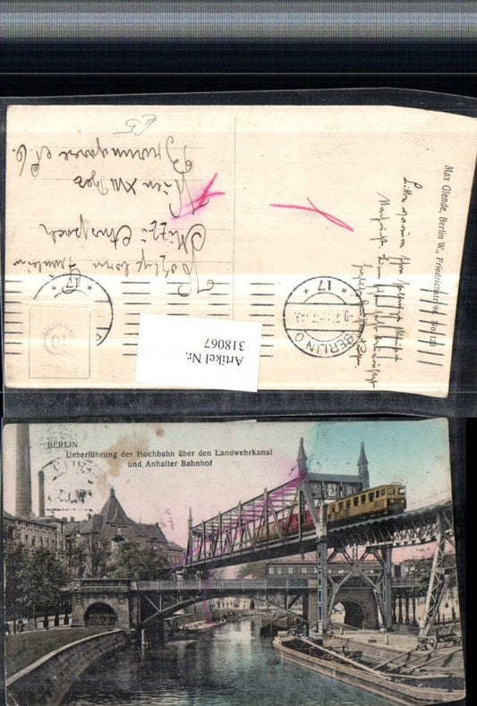 318067,Berlin Überführung der Hochbahn über den Landwehrkanal u. Anhalter Bahnhof