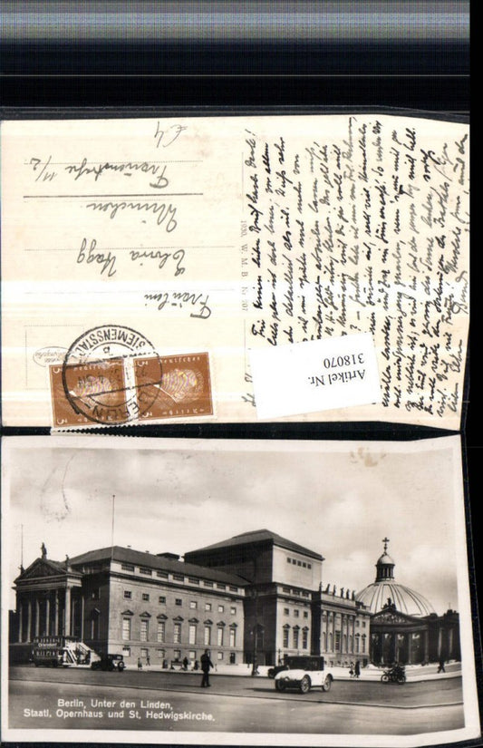 318070,Berlin Unter den Linden Opernhaus u. St. Hedwigskirche Kuppel