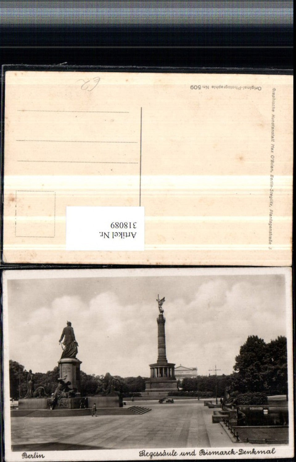 318089,Berlin Siegessäle u. Bismarck-Denkmal