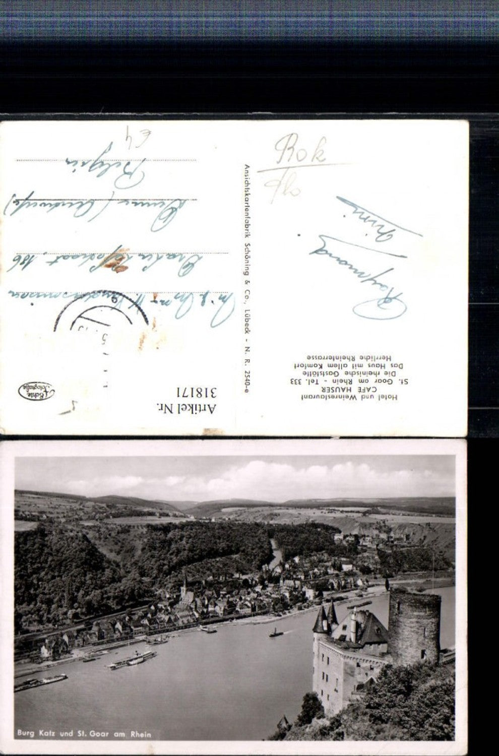 318171,Burg Katz u. St. Goar am Rhein Totale