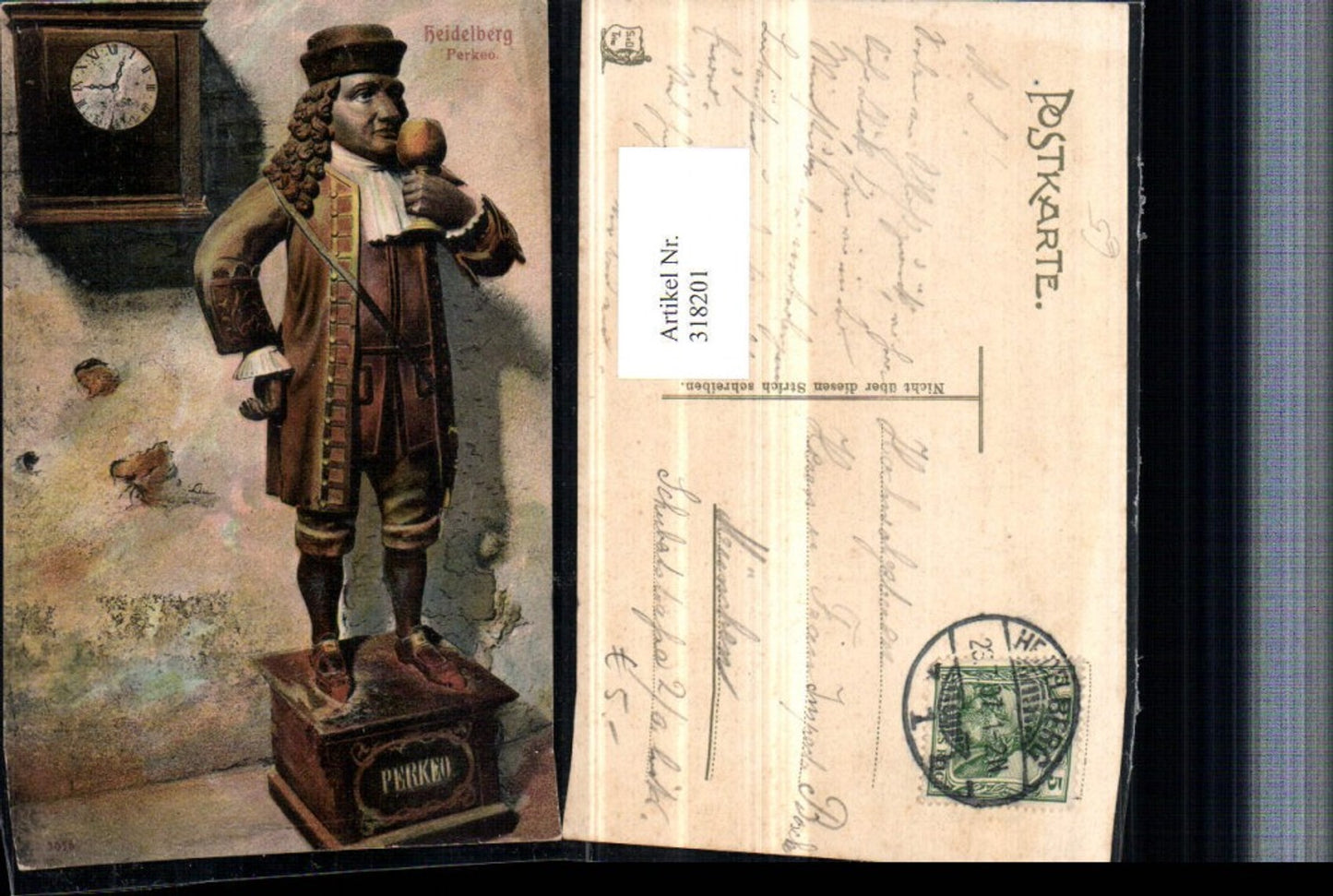 318201,Heidelberg Perkeo Zwerg Uhr