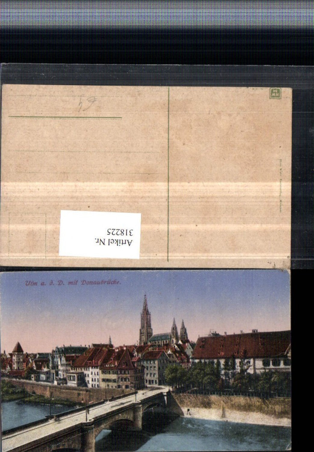 318225,Ulm an d. Donau Teilansicht m. Donaubrücke Brücke