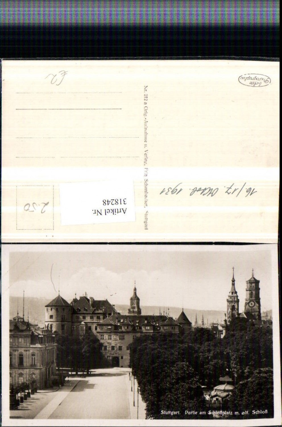 318248,Stuttgart Partie am Schlossplatz m. Altem Schloss
