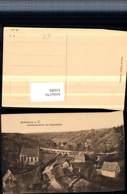 318284, Rothenburg ob der Tauber Koboldzellerkirche with double bridge