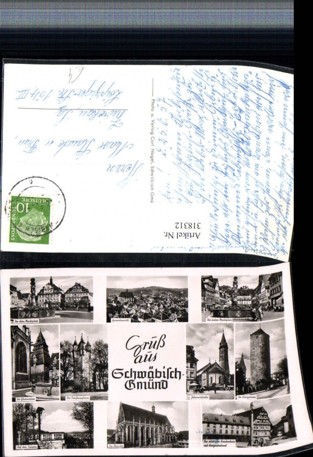 318312, Schwäbisch-Gmünd, Market Square, Münster Hospital, Königsturm, Multiview Map