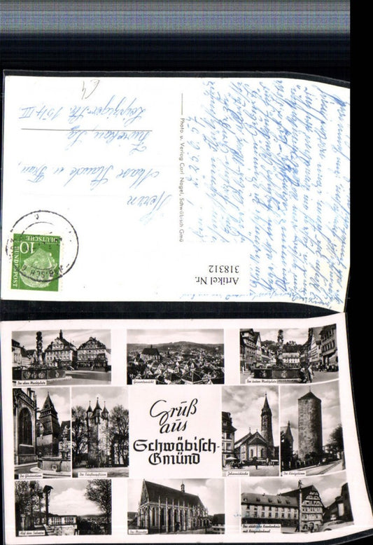 318312, Schwäbisch-Gmünd, Market Square, Münster Hospital, Königsturm, Multiview Map