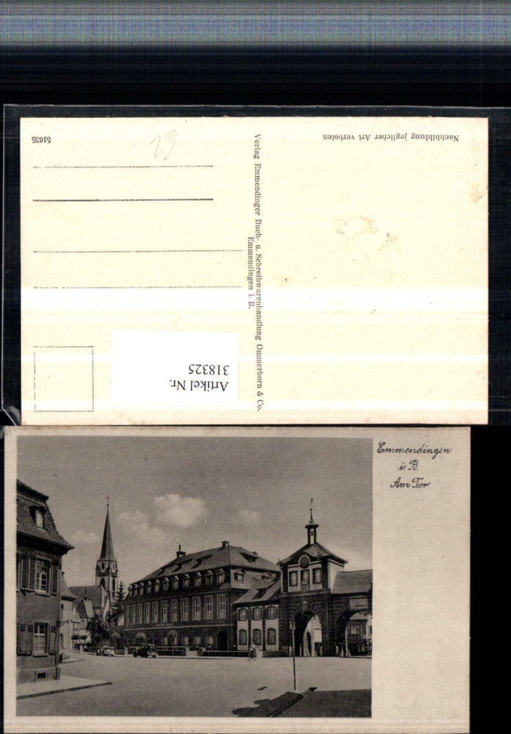 318325,Emmendingen Am Tor Straßenansicht Kirchenturm Goethe Halle