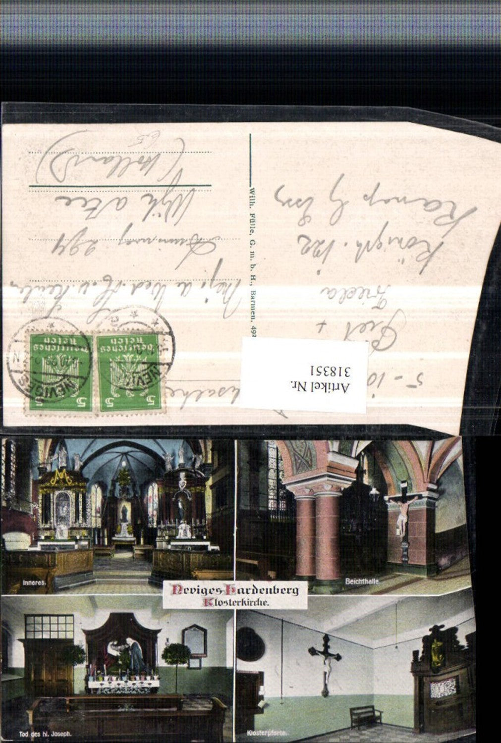 318351,Neviges-Hardenberg Klosterkirche Beichthalle Tod Joseph Klosterpforte Mehrbildkarte