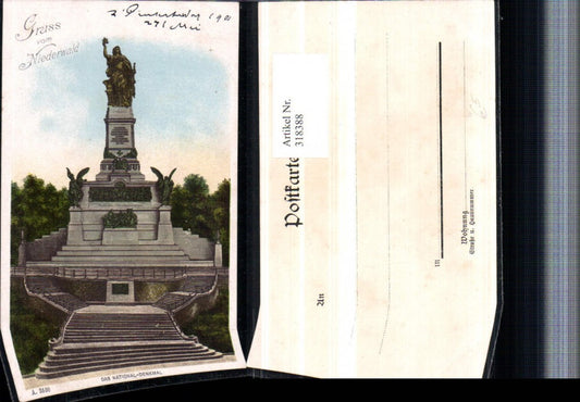 318388,Gruß vom Niederwald Nationaldenkmal b. Rüdesheim