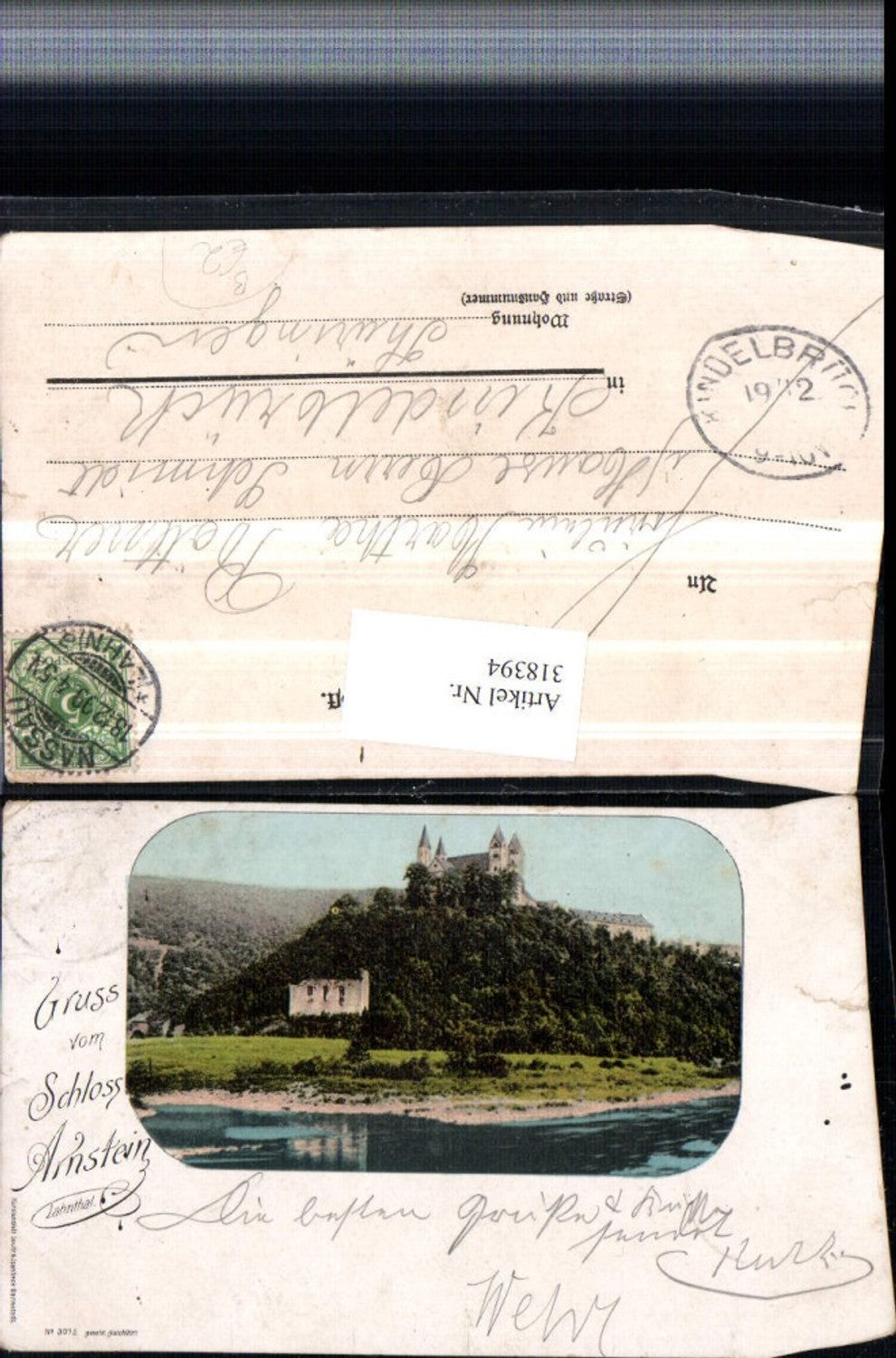 318394,Gruß vom Schloss Arnstein im Lahnthal