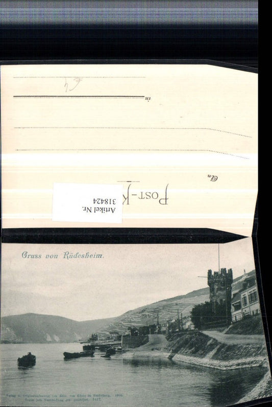 318424,Gruß von Rüdesheim am Rhein Teilansicht Anlegestelle