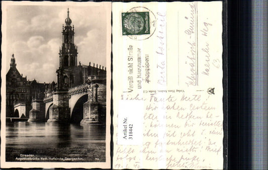 318442,Dresden Augustusbrücke Brücke m. Hofkirche Georgentor