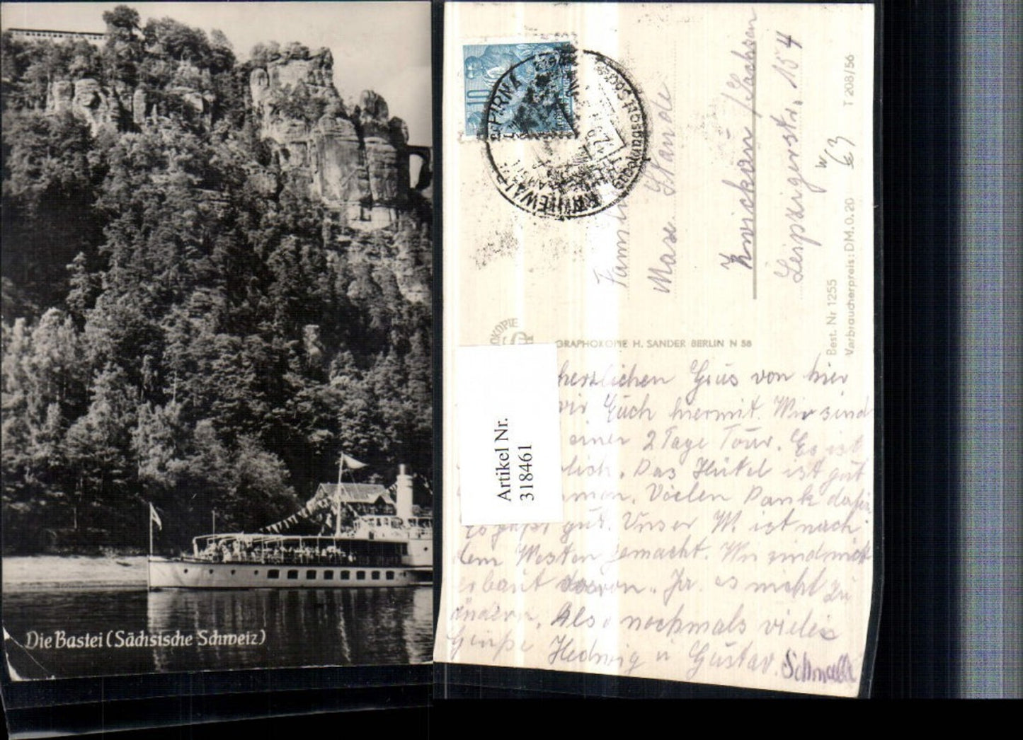 318461,Sächsische Schweiz Die Bastei b. Rathen Dampfer