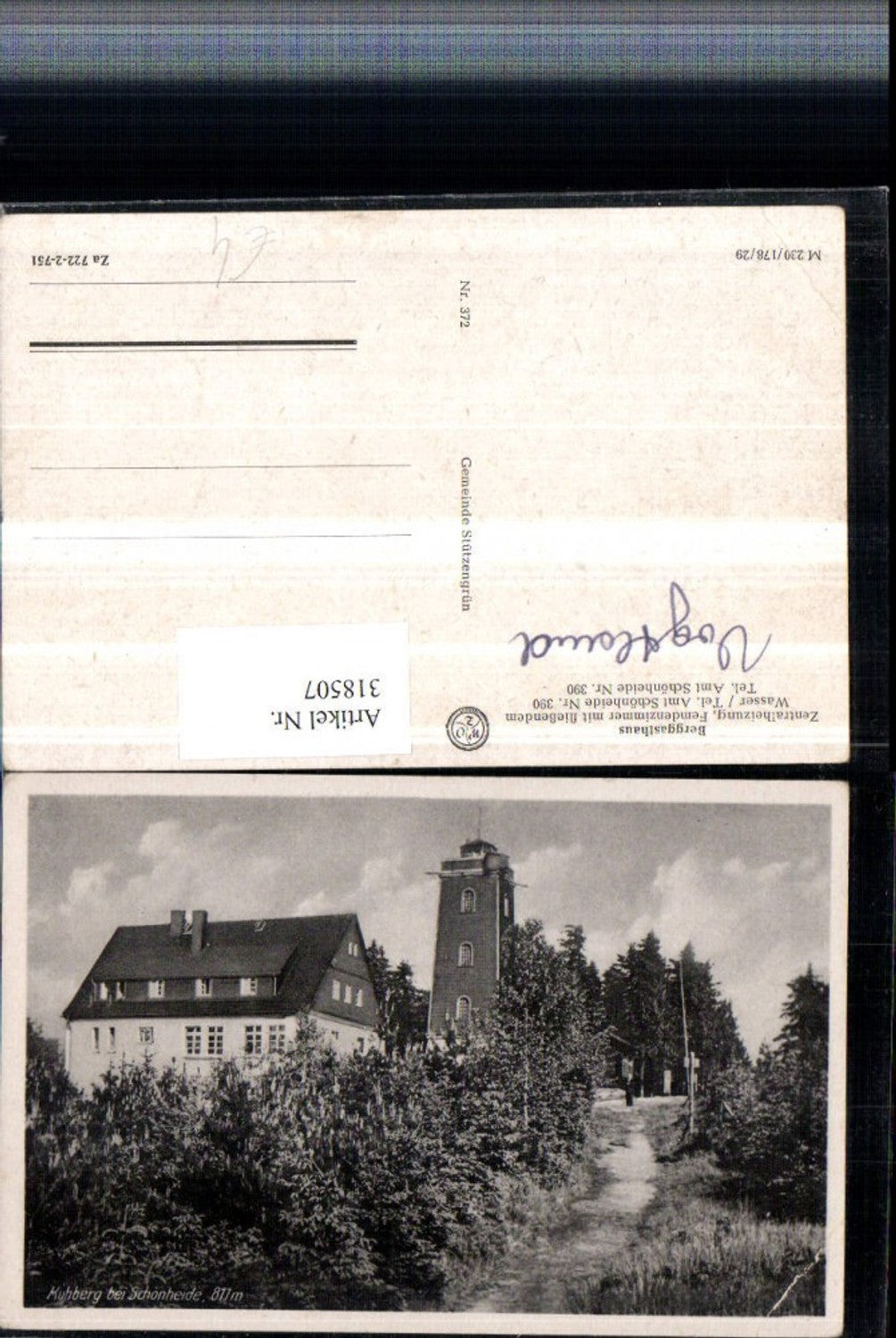 318507,Kuhberg b. Schönheide Berggasthaus m. Aussichtsturm