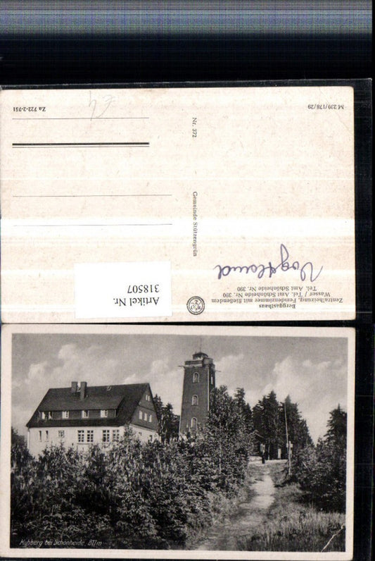 318507,Kuhberg b. Schönheide Berggasthaus m. Aussichtsturm